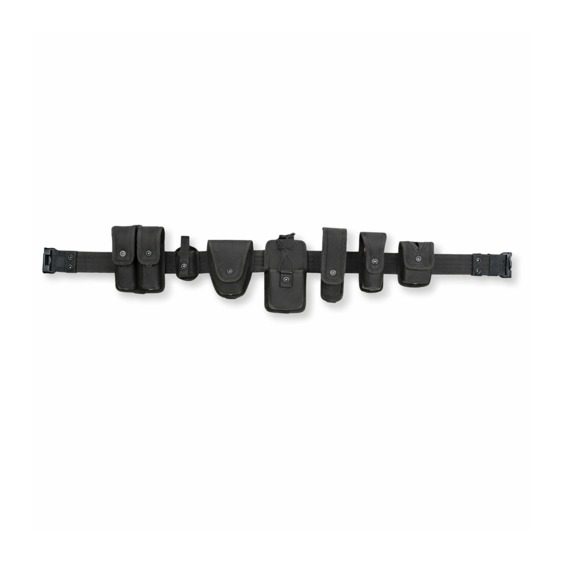 modular tactical duty belt configured with multiple utility pouches for professional duty use