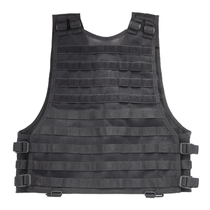 LBE style tactical vest back view showing mesh construction and adjustment straps
