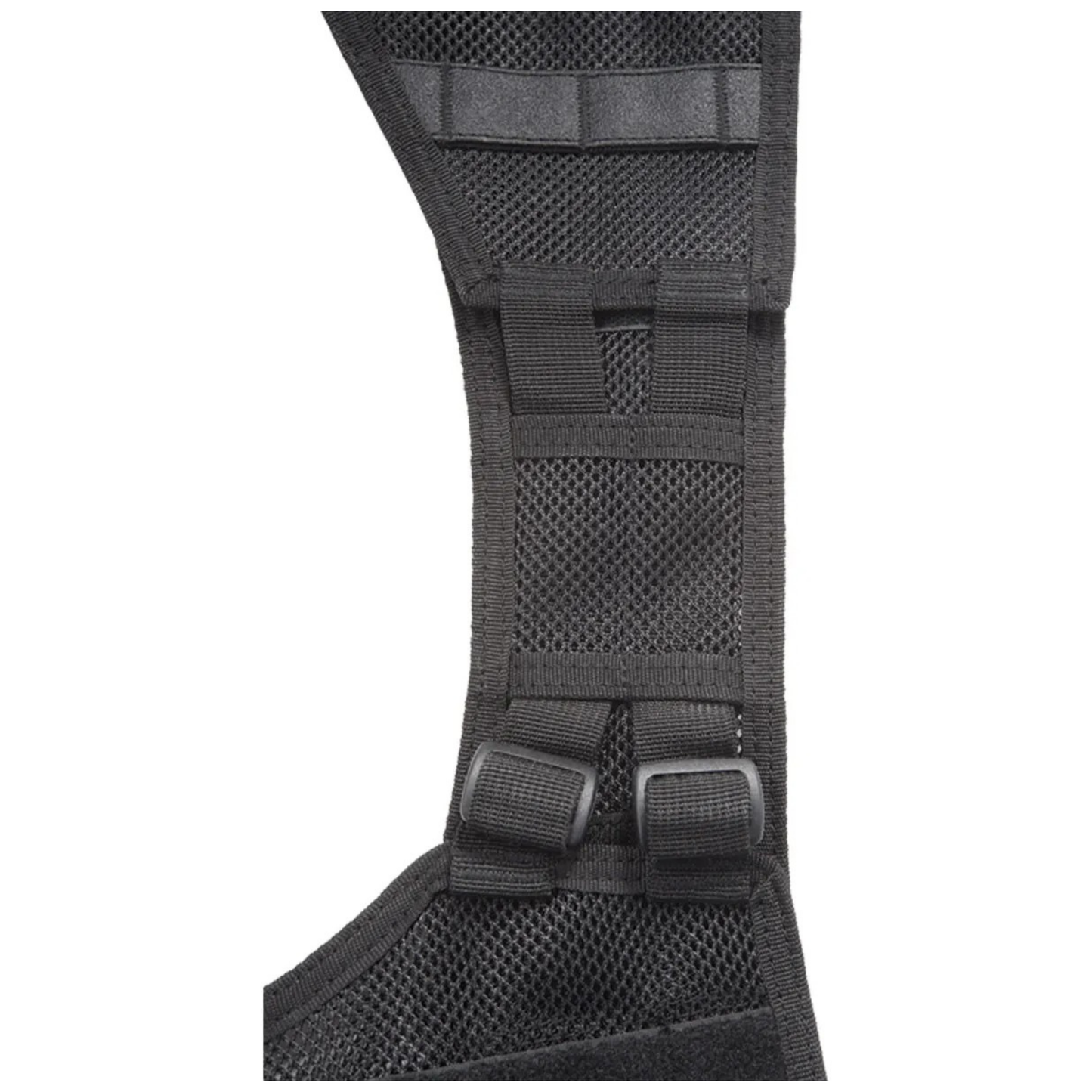 LBE style tactical vest shoulder strap detail with adjustable hardware
