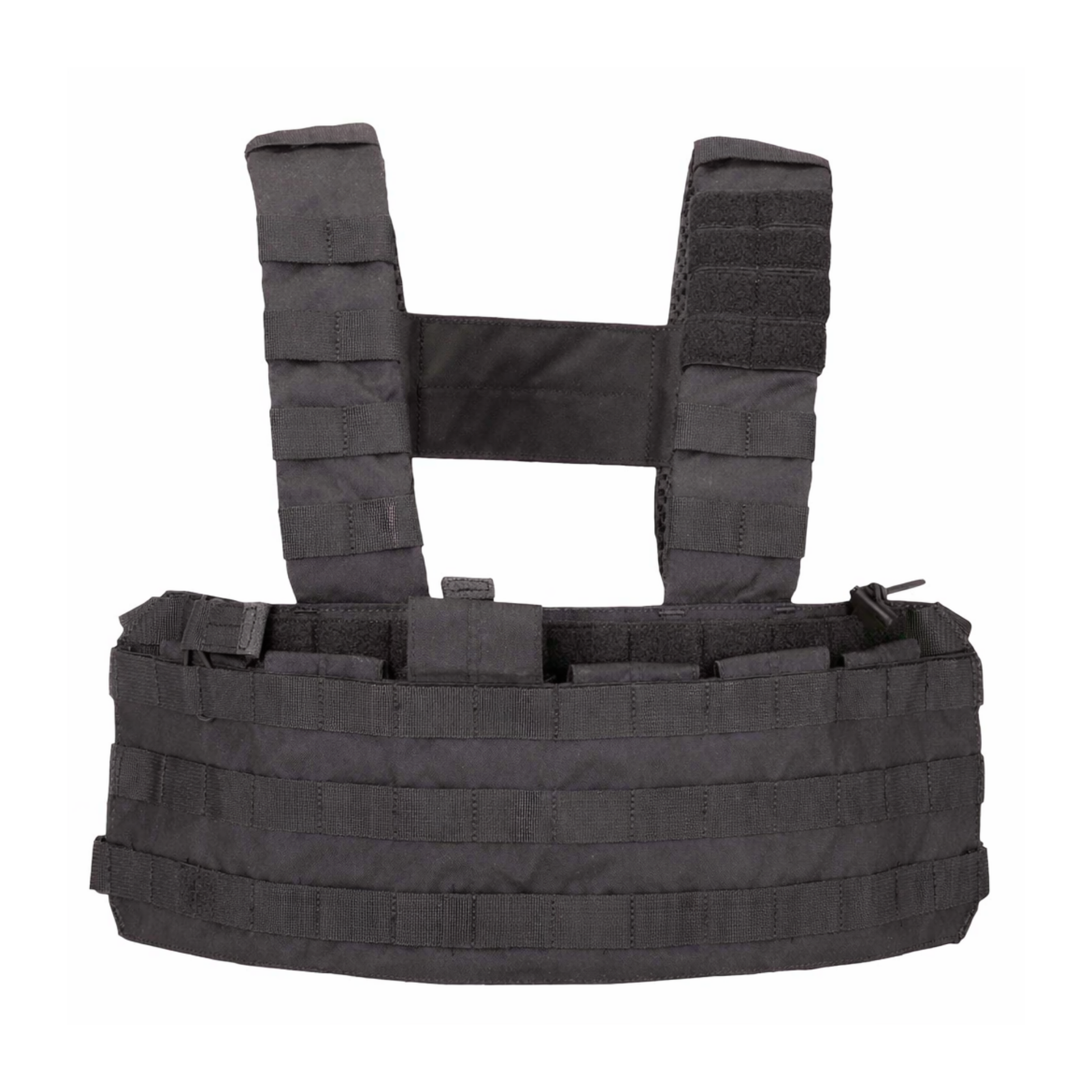 TacTec style chest rig product detail with MOLLE compatible webbing and durable nylon construction